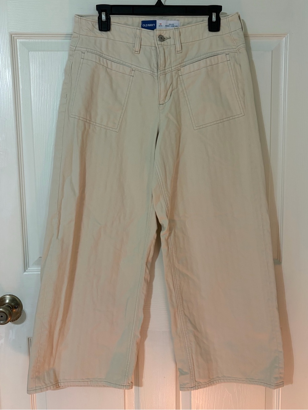 Old Navy Cropped Wide-Leg Pants in Beige